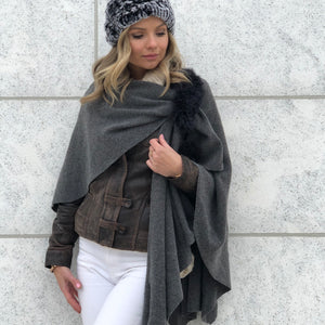 Fox Fur Wrap Poncho